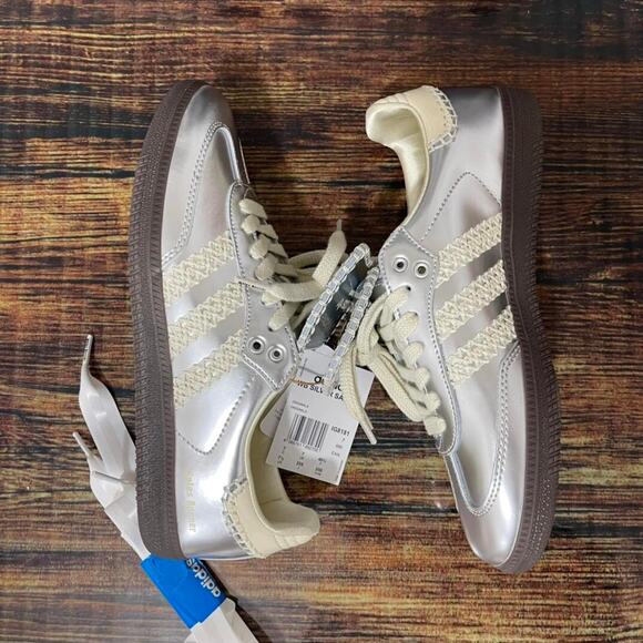 adidas Metallic Silver and Cream Sneakers IG8181